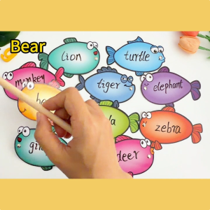 Wooden Magnetic Fishing Game Dry Erase Cards Fine Motor Skill Toy Montessori Educational Toys for Kids Toddlers Activity Cards Match Game Handwriting Flash Cards