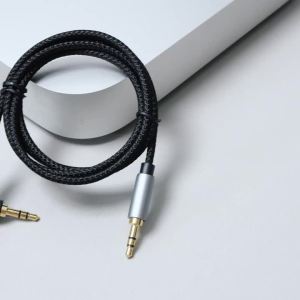 CABLETIME 3.5mm Góc Phải Cáp Aux Vỏ Nhôm Mạ Vàng Nylon Bện Jack Âm Thanh Phụ Trợ Tai Nghe Loa Cho Xe Ô Tô Xiaomi Beats