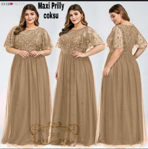 X-mantan Fashion / Maxi model dress brukat / Maxi Prilly / maxi gaun pesta / gaun Model baru / Maxi pakaian perempuan / pakaian wanita / dress wanita terbaru / fashion muslim (G