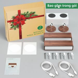 Đèn Đọc Sách Cảm Ứng Điều Chỉnh Độ Sáng Phong Cách Bắc Âu Đèn Gắn Tường Gỗ Chắc Chắn Đèn Ngủ Bộ 2 Chiếc Sạc Lại Được Xoay Được Đèn Ngủ Cạnh Giường Ngủ