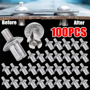 {🔥HOT🔥}100Pcs Aluminum Alloy Hammer Drive Expansion Rivets Percussion Expansion Nail Head Tapping Expansion Screw Piercing Fasteners Furniture Accessories