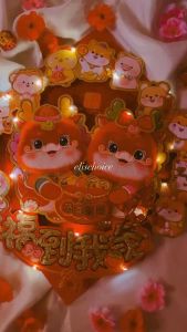 Grosir Tempelan Imlek Shio Ular Gratis Lampu Kelap Kelip! Tempelan Dinding Sincia Bulu Cherry Tebal