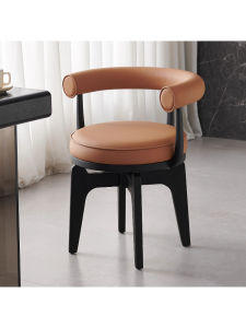 Italian Style Rotating White Wax Wood Dining Chair with Armrest And Backrest for Restaurant And Home Use Master Design