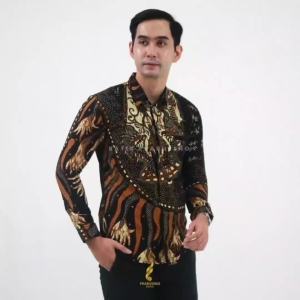 BIMASAKTI – Prabuseno Baju Kemeja Batik Pria Lengan Panjang Size Slimfit Mewah Bahan Katun Printing Lapis Furing Erro Handmade Kualitas Premium Jumbo Big Size Modern Halus Adem dan Nyaman Seragam Atasan Cowok Pakaian Kerja Dewasa Formal Kantor Kondangan