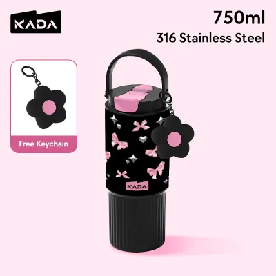 KADA Tumbler Hot and Cold with Straw and Handle 316 Stainless Steel Water Bottle for Coffee Office Kids