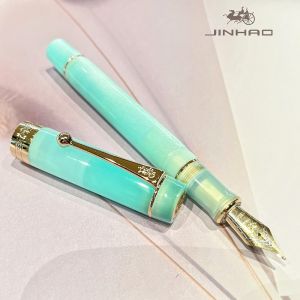 1 PCS JINHAO 100 Mint Green Metal Fountain PenLuxury Pen GiftPerfect for BusienssmenStudentsExecutive Smooth Ink Pen