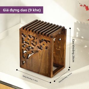 YILI | Giá Đựng Dao Gỗ Có Khe Thoáng Khí