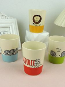 Lisa Larson Cat Hedgehog Lion Bamboo Fiber Mug Portable Cup 301mL-400mL Capacity Japanese Style Cartoon Kids Daily Gift