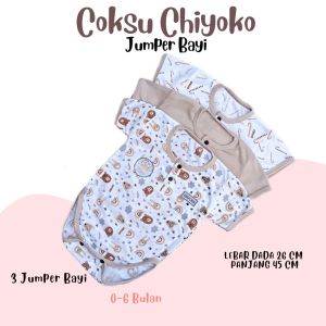 3 Pcs Jumpsuit Jumper Bayi 0-6 Bulan Serian Coksu Series Chiyoko