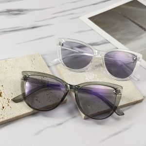 Viendo Kacamata Photocromic Minus Anti Radiasi Blueray Wanita Fashion Cat Eye Frame 2 in 1 Bluecromic Potocromic Fotocromic Komputer Hp Anti Sinar Matahari UV400 Kecamata AntiRadiasi Kaca mata Optik