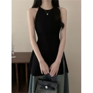 French Chic Mid-Length Knitted Tube Top Womens Outerwear Summer Sleeveless Vest Fashionable Trendy Style Commute Friendly