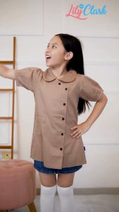 Lily And Clark Dress Anak Perempuan Warna Khaki- DCL03