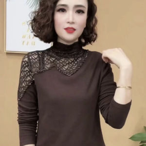 เสื้อตัวสั้นแขนยาวคอปกสูงสไตล์ใหม่สำหรับผู้หญิง ทรงหลวม สไตล์ทำงาน ฤดูหนาว 2024 เสื้อผ้าทำงานแบบลำลอง