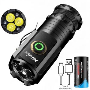 3-Led Mini High power Small Flashlight USB Rechargeable Work Rrepair Outdoor Hiking Fishing Camping Magnet Torch Lighting light