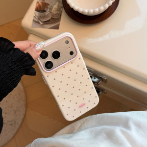 Korean Candy Color Blocking Full Screen Polka Dots Pattern Phone Case for iPhone 17 16 15 13 14 12 Pro Max Shockproof Soft Cover