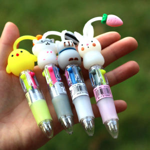 Four-Color Ballpoint Pen Multi-Color Combination Practical Creative Reward for Third-Grade Students Cute Gift Item