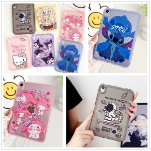 For Apple iPad Pro Air 13 11-in M2 M4 iPad 10th 9th 8th 7th 6th 5th Air 1 2 Pro 5th 4th 3th Mini 9.7" 10.2" 10.5"10.9"11.0" 7.9" 8.7" 12.9" 2022 2024 Kids Tablet Cute Cartoon Melody Stitch Soft TPU Case Back Case Cover