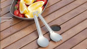 Boundless Voyage Titanium Cutlery Reusable Spoon Spork Set Lightweight Camping Tableware Outdoor Flatware