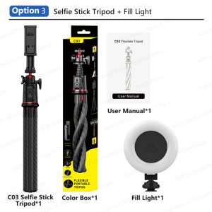AXNEN | Flexible Selfie Stick Tripod Extension Pole with Wireless Bluetooth Remote Phone Holder for Smartphone Sport Camera Shooting