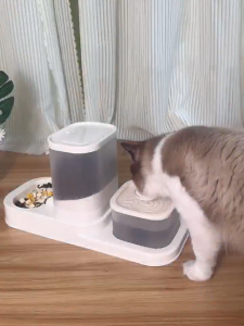 2in1 Cat Drinking Fountain Feeder Large Capacity Circulating Automatic Water Flow Pet Cat Water Dispenser
