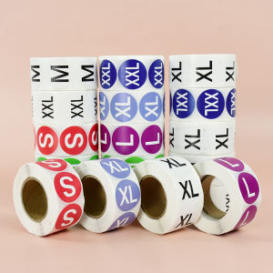 500Pcs/Roll S/M/L/XL/XXL Clothing Size Sticker Round Self Adhesive Clothes Shoes Garment Size Label Sticker For Store Home Use