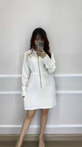 SV 6815 - Selvi Silk Dress | Silvervogue | Gaun Katun Silk Mini Pakaian Kasual Wanita