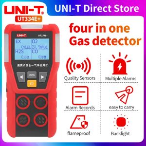 UNI-T UT334E+ Multi Gas Detector Gas Meter O2 H2S CO LEL Oxygen Hydrogen Sulfide Carbon Monoxide Combustible Gas Leak Detector