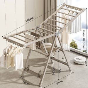 Folding Quilt Drying Indoor Outdoor Clothes Rack Floor Standing