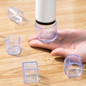 16pcs Rubber Chair Leg Caps Transparency Floors Protector Pads Home Decor Wear-resistant Non-Slip Furniture Legs Covers Tool