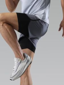 Mens Running Shorts Quick Dry Fitness Training Equipment Loose Marathon Athletic Track Pants Three-quarter Length Drawstring