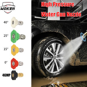 【WOKEN】5PCS High Pressure Car Wash Nozzle 0 15 25 40 Degree Multi-Angle Optional Water Jet High Pressure Cleaning Machine Nozzle Power Water Flow Spray Portable Car Wash Tool