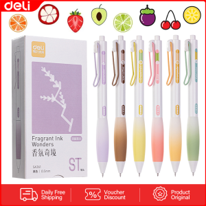 Deli Scented Ballpen Press Gel Pen 0 .5mm head black Ink ST Head 1Pc SA361(Long-lasting Fragrance)