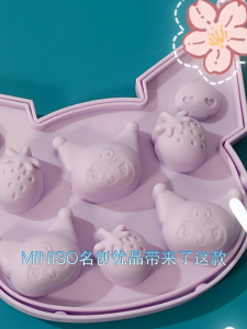 1Pc Kuromi Silicone Ice Mold 6-Cavity Popsicle Maker Cute DIY For Ice Cream Gelatin Chocolate