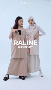 Cotton Inch - Raline One Set Rompi Vest Rok Maxi Wanita
