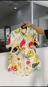 Kemeja Pria/Wanita Dewasa Lengan Pendek | SPOON | Motif - Smiley World