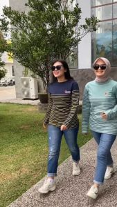 Kaos Salur Lengan Panjang Atasan Wanita Dewasa Terbaru Bahan Cotton Adem