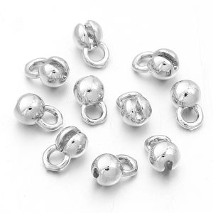 10pcs 18K Gold Plated Crimp Beads For Jewelry Crimp End Bead Cover Bead Tip Ball Chain Connector DIY Bracelet Necklace Accessory