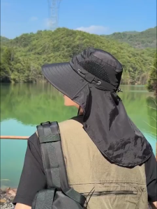 Summer Sun Hats UV Protection Outdoor Hunting Fishing Cap for Men Women Hiking Camping Visor Bucket Neck Fisherman Hat