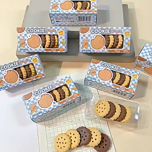 Eraser Set Cute Cartoon Snack Shape Rubber Suit Chocolate Cookies Creative Cute Combination Rubber Stationery Prize