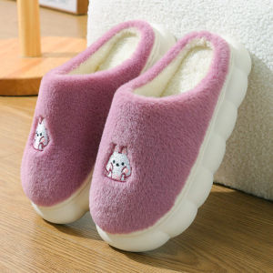 Non-slip Warm Fluffy Thick-soled Indoor Cotton Slippers