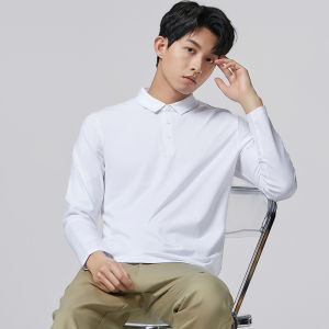 PERDONTOO | Modal Material Polo Shirt Spring Autumn Business Casual Turn-down Collar Solid Color