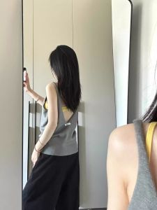 Áo Len Dệt Kim Hở Lưng Phong Cách Lười Biếng Cho Nữ Mùa Hè Thiết Kế Bãi Biển Rộng Rãi Mặc Trong Ngoài