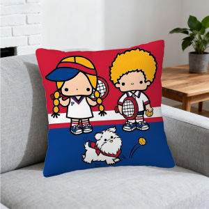 Sanrio | Sanrio Patty and Jimmy Pillow Covers Cartoon Sofa Decorative Home Double-sided Printing Short Plush Cushion Cover Christmas gift
