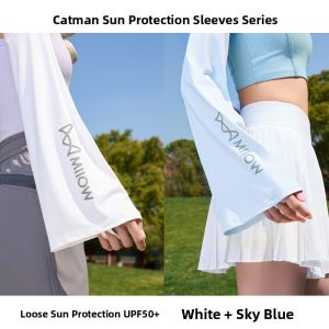 MiiOW | Ice Silk Sun Protection Sleeve Covers Womens Loose Cool Feeling UV Protection Outdoor Sports Sunscreen Gloves Mens Handwear