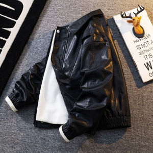 LIIEN NOOS | Moto Style PU Leather Jacket Short New Autumn Flip Collar