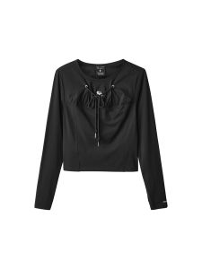 Skechers | Trendy Retro Casual Round Neck Slim Long Sleeve Top