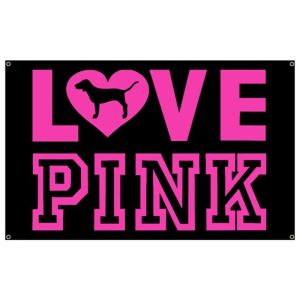 VIKAMA Love Pink Dog Heart Quote Tapestry Nền Đen Màu Đỏ Tươi Văn Bản Hình Bóng Chú Chó Con Chó Con Hình Bóng Nghệ Thuật Treo Tường Hợp Thời Trang Cho Phòng Ngủ Phòng Khách