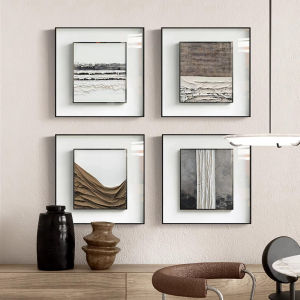 YASISHA | Abstract Art Modern Minimalist Wall Decor Grey Brown Italian Style