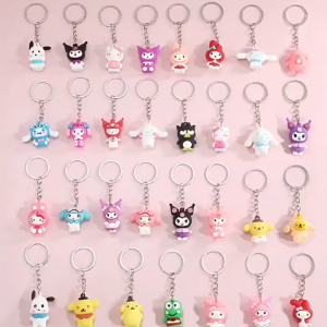 Cartoon PVC Sanrio Keychain Silicone Pendant Key Ring Car Student Gift Holiday Gift Souvenir Birthday