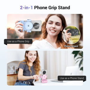 JJC Cellphone Remote Shutter Grip Holder+Extendable Tripod+Mini LEDs Lights for All Smartphones Suit For Vlog ShootingLive StreamingSelfie Photography
